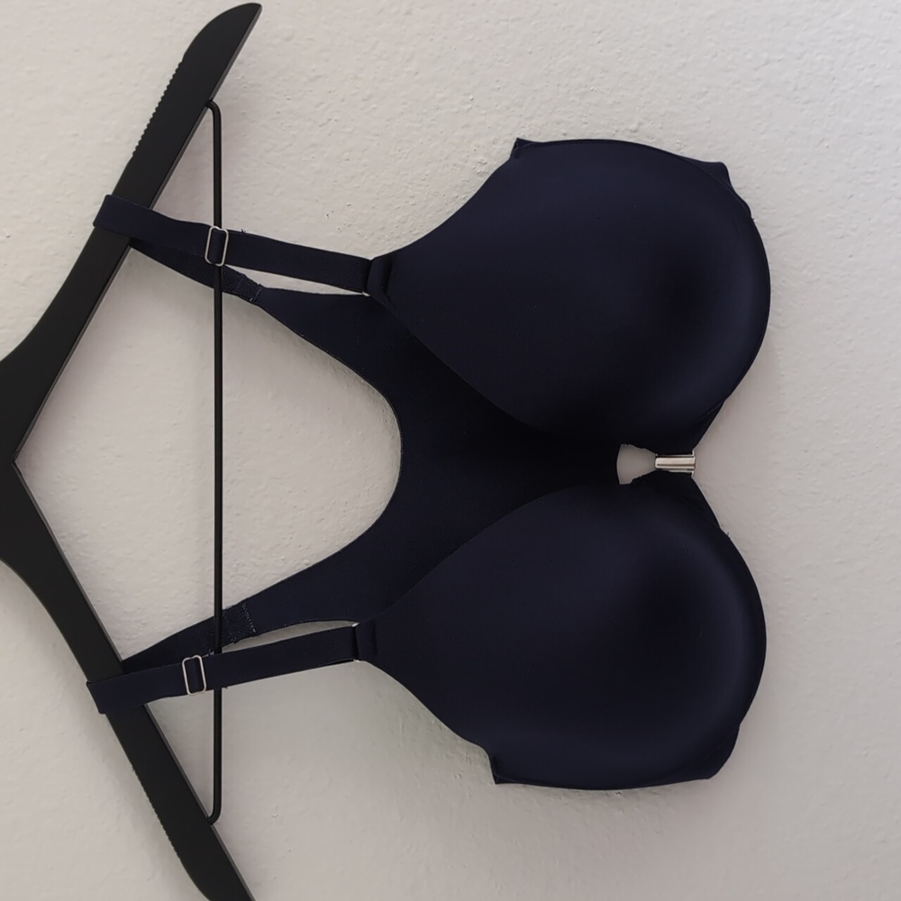 Navy Blue Soma Vanishing Back Bra 34DDD